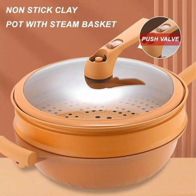 Non-Stick Wok With Steamer Basket  AllianceFlowwers   